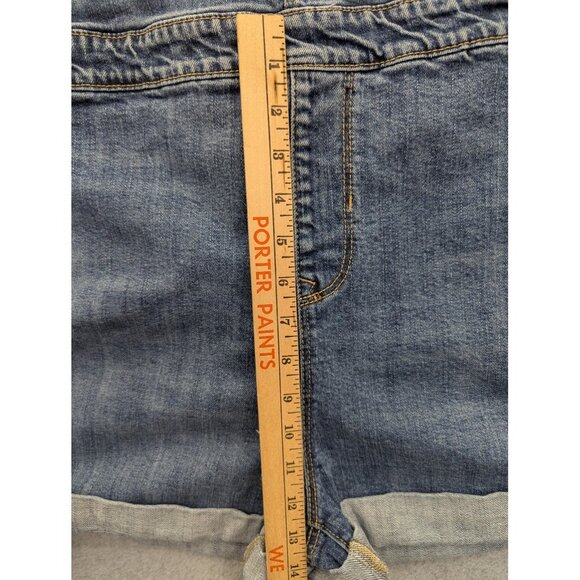 Old Navy Shortalls Womens XXL Blue Denim Bib Overall Shorts Adjustable Straps - Picture 4 of 11